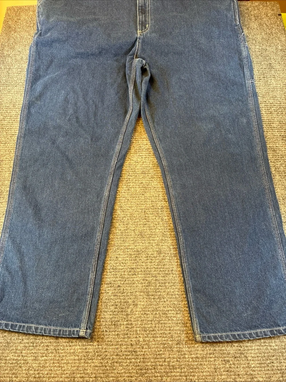 Carhartt Men’s Denim Bib Overalls 42x32 Blue Carpenter Workwear 100% Cotton